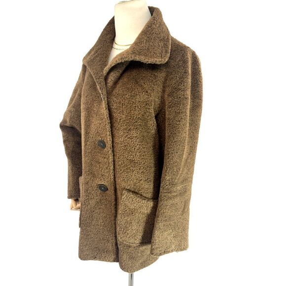 Cinzia Rocca Womens Size 6 Brown Alpaca-Wool Blend Coat Jacket Made in Italy - Picture 3 of 16
